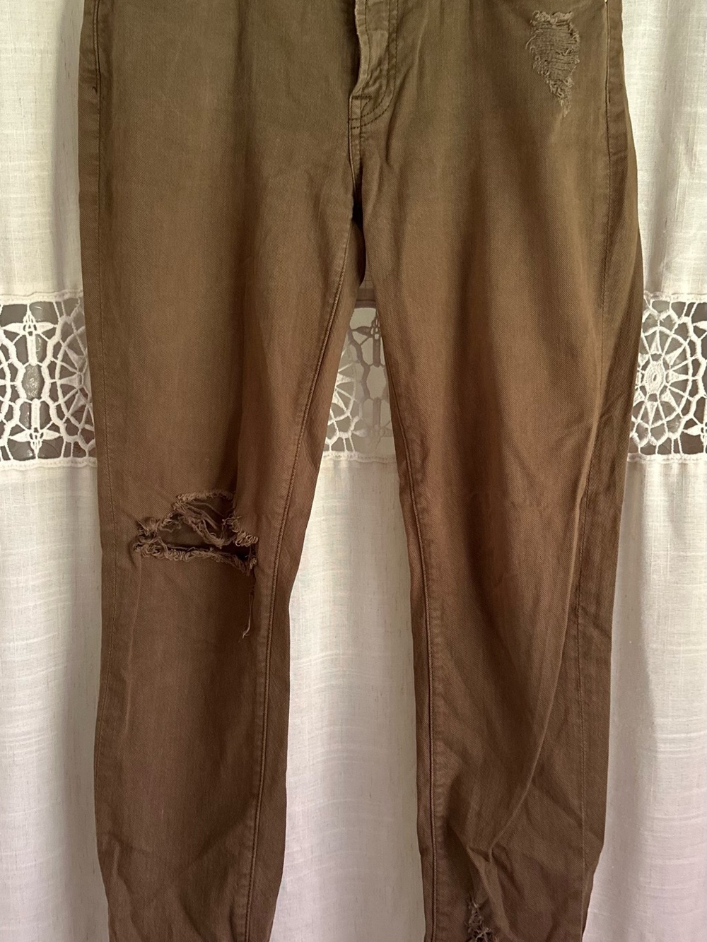 7 For All Mankind Women's Skinny Jeans in Olive Green